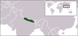 尼泊尔在世界的位置