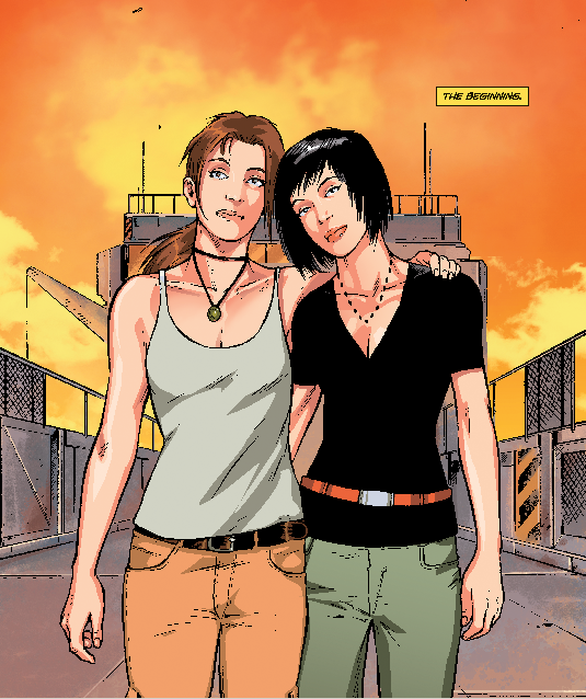 漫画最后一页，珊曼莎和劳拉共同踏上探险之旅。