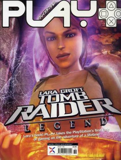 PLAY UK杂志封面，该期杂志对《古墓丽影：传说》进行了详尽介绍