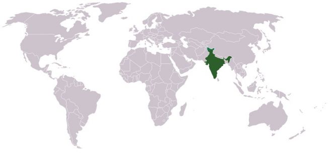 印度在世界的位置